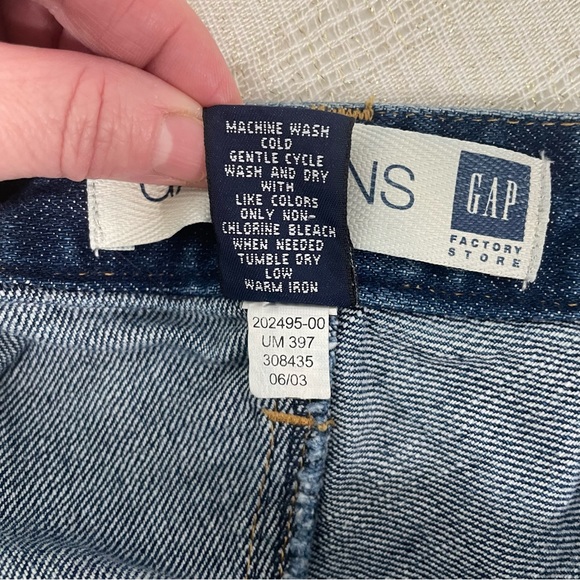 GAP Jeans Y2K Midi Length Denim Skirt Slight A-Line 100% Cotton Size 4 - Picture 9 of 10